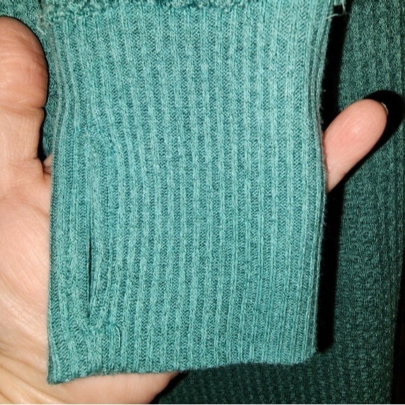 We The Free Aqua Green North Shore Thermal Faux Layered Long Sleeve Tunic Size S - Picture 6 of 9